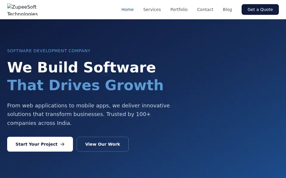 Screenshot of zupeesoft.com