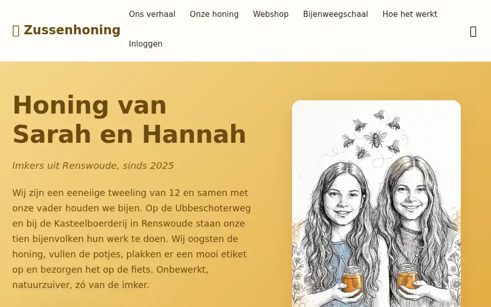 Screenshot of zussenhoning.nl