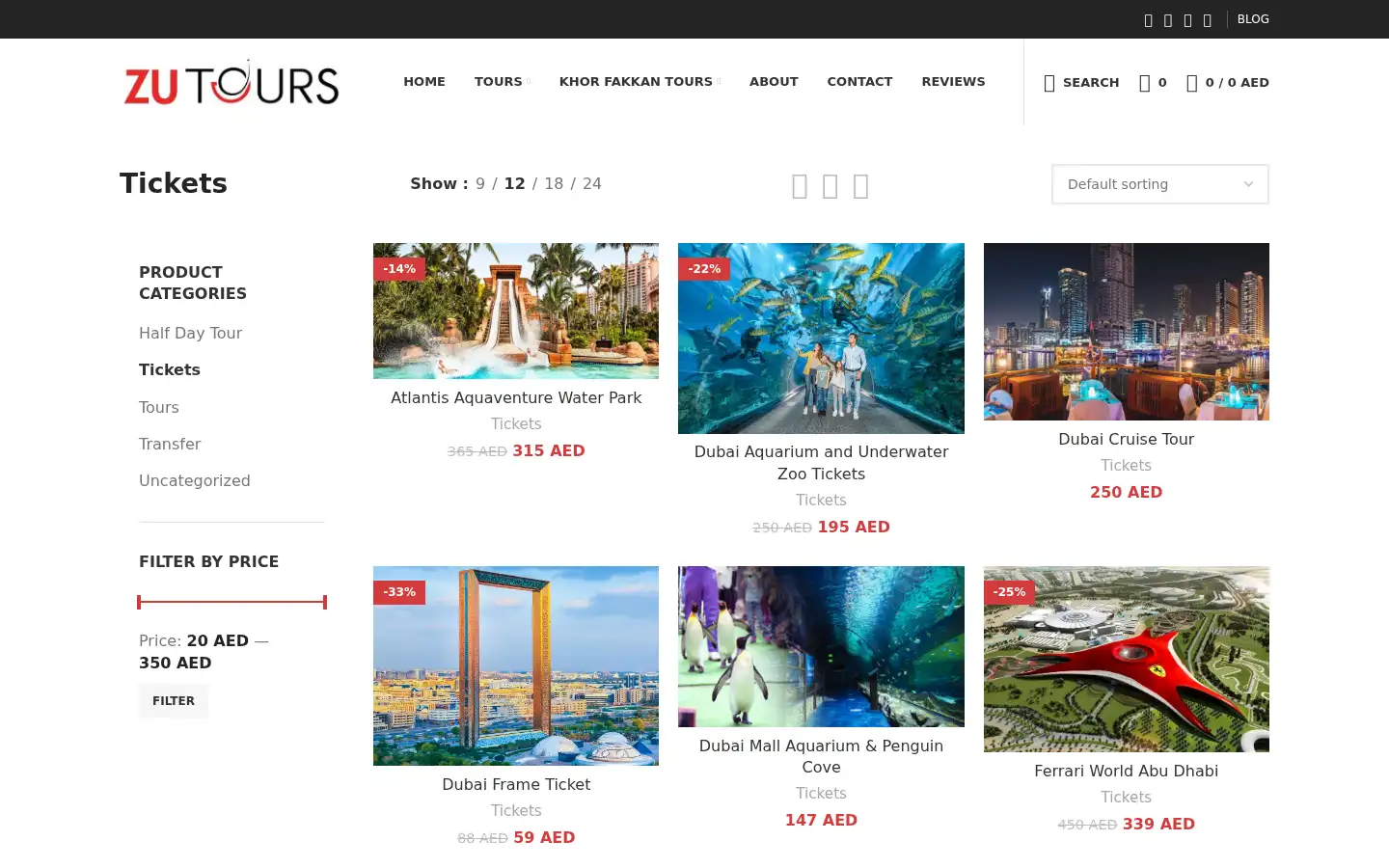 Screenshot of zutours.com