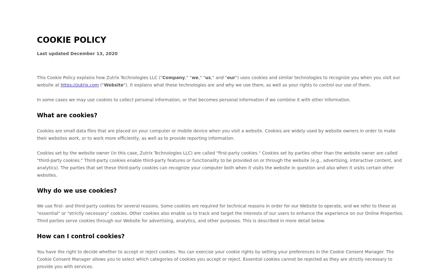 Screenshot of zutrix.com
