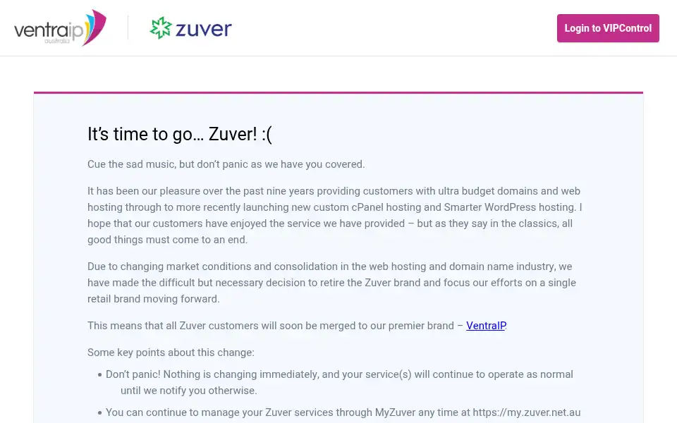 Screenshot of zuver.com.au