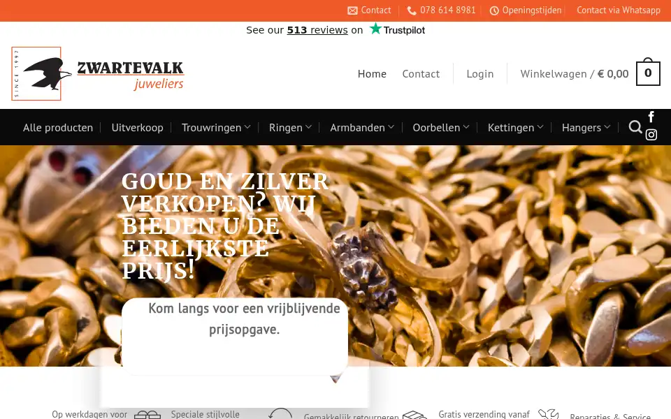 Screenshot of zwartevalk.com