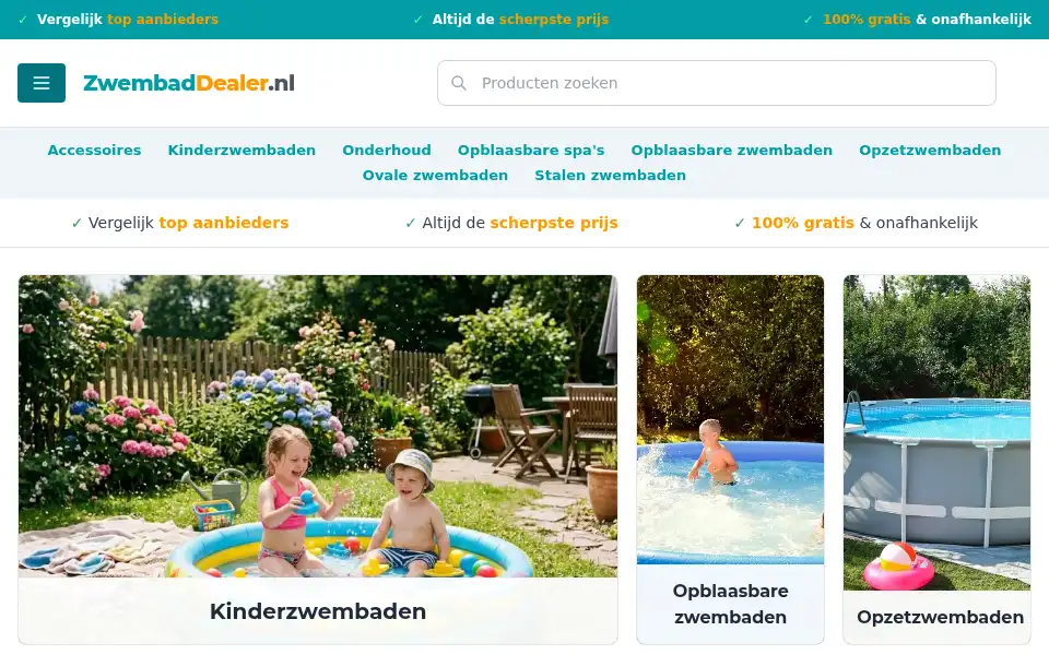 Screenshot of zwembaddealer.nl