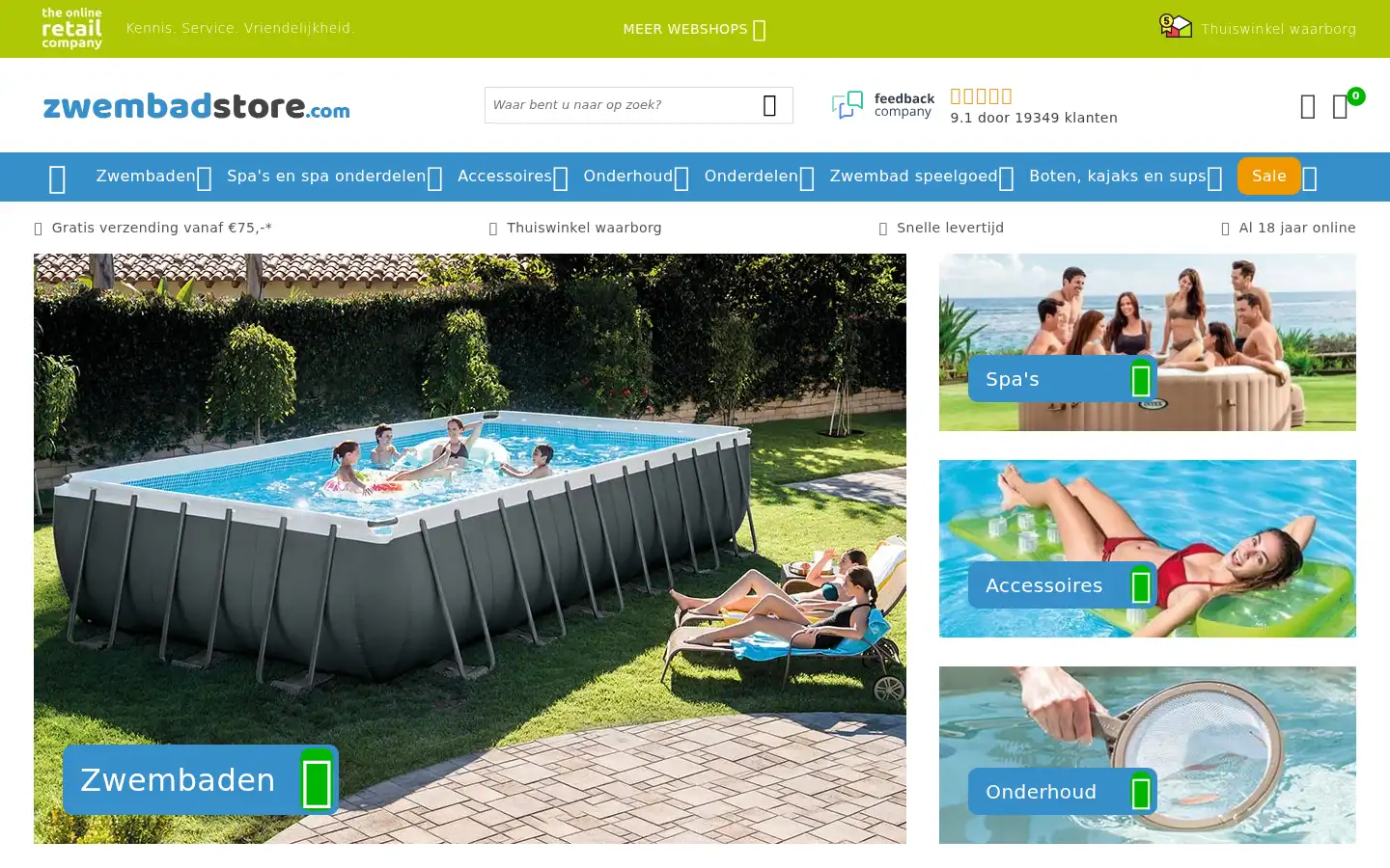 Screenshot of zwembadstore.com