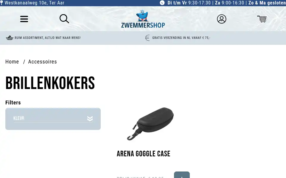 Screenshot of zwemmershop.nl