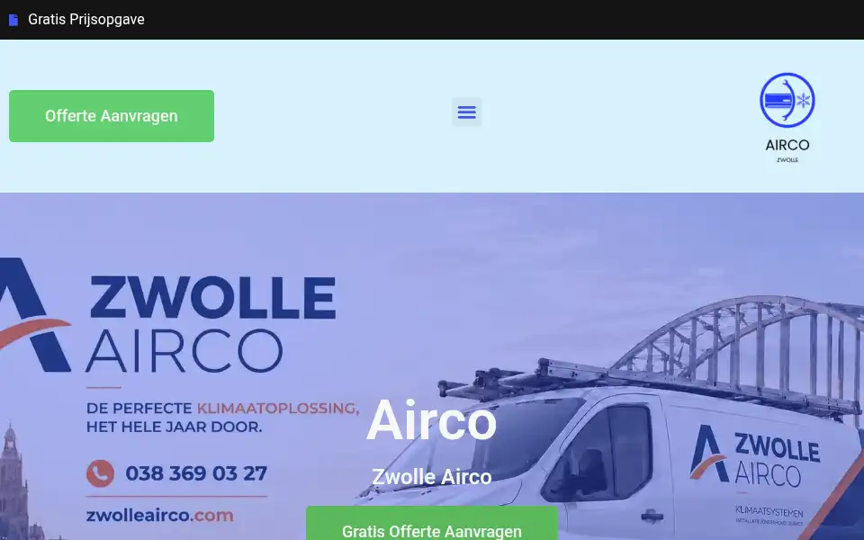 Screenshot of zwolleairco.com