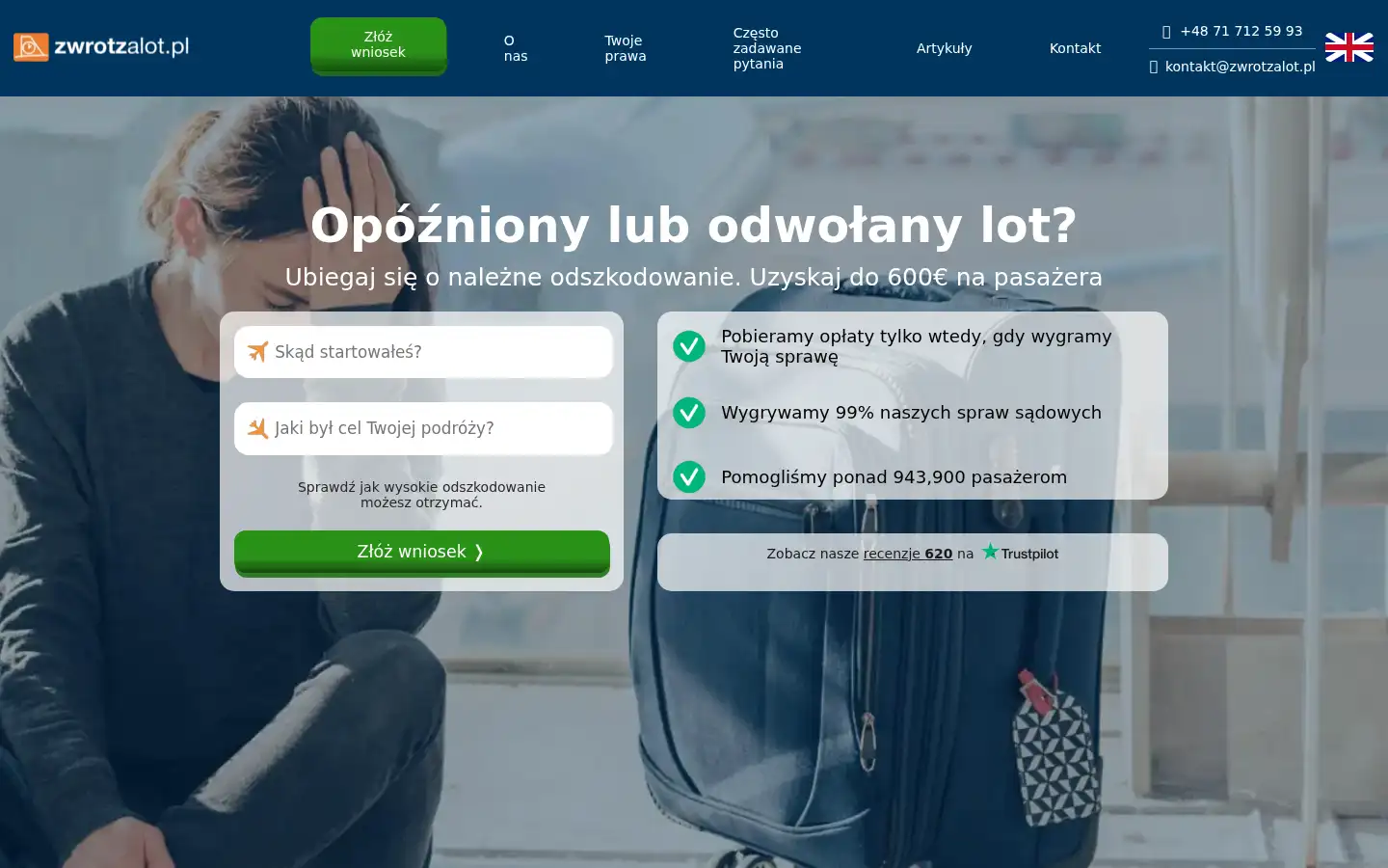 Screenshot of zwrotzalot.pl