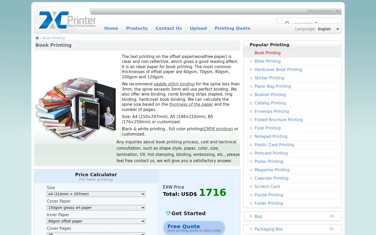 Screenshot of zxprinter.com