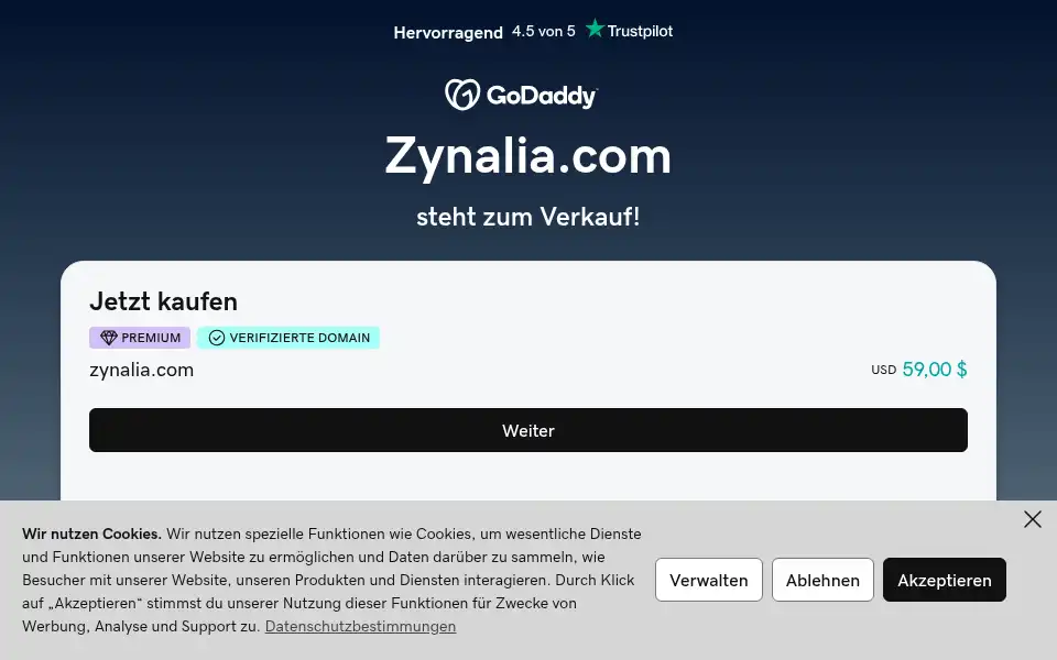 Screenshot of zynalia.com
