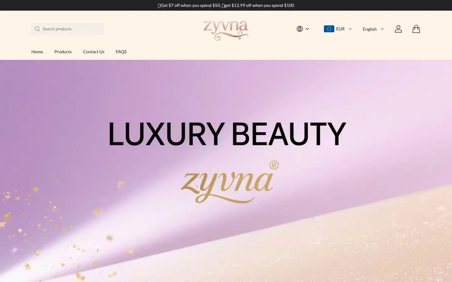 Screenshot of zyvna.com